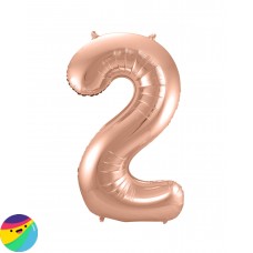 Folija balon - Številka 2 Rose gold
